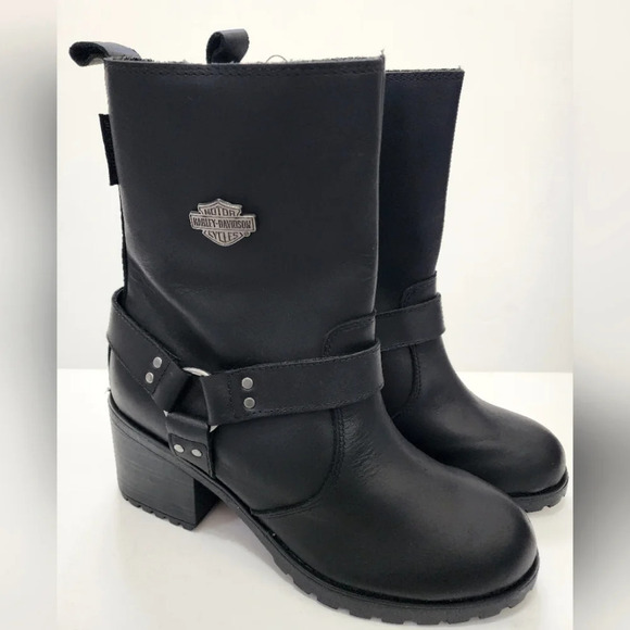 Harley-Davidson Shoes - Harley-Davidson Womens Black Howell Harness Biker Boots Waterproof, sz 9.5